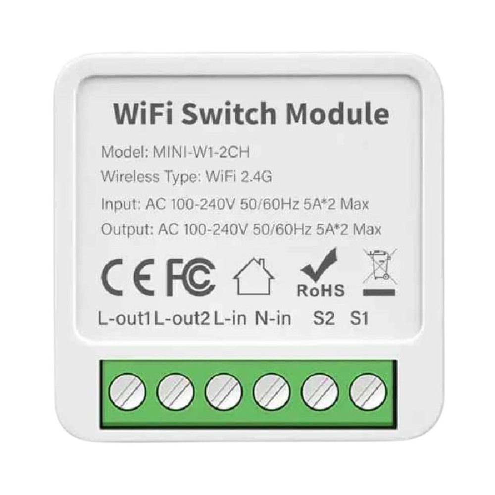 Smart Life WiFi 2 Gang Mini Switch Module